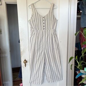 Free People size 12 blue and cream stripe jumpsuit